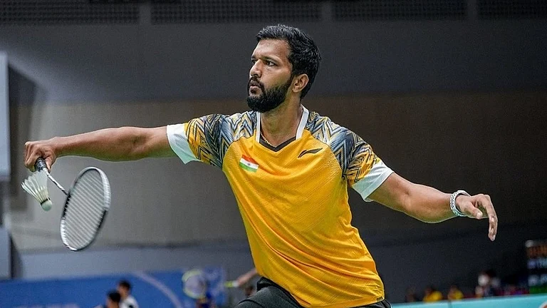 Indian para-shuttler Sukant Kadam at the Paris Paralympics 2024. - Photo: X | The Bridge